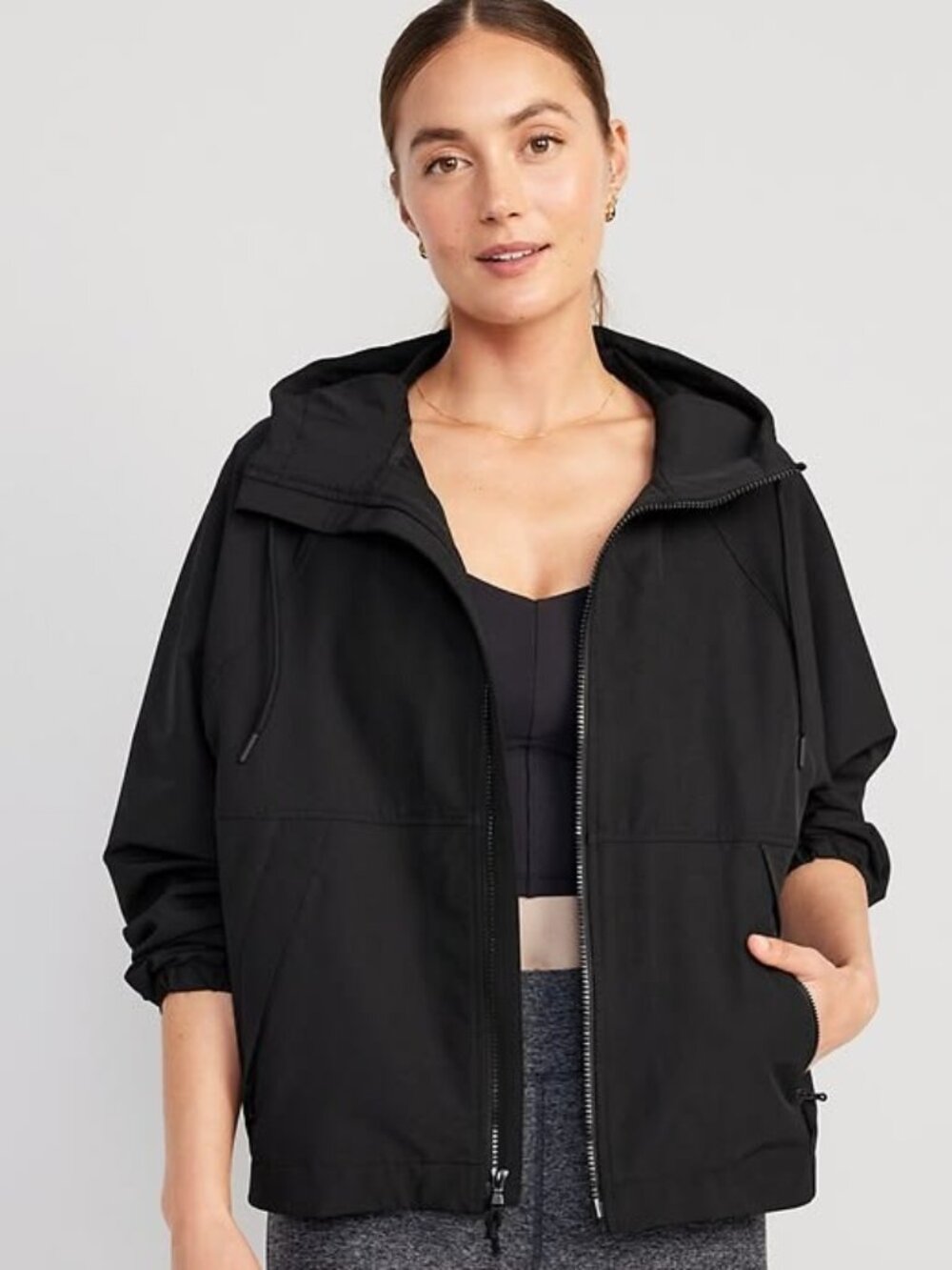 Old Navy Wind Breaker Athletic Jacket, Black